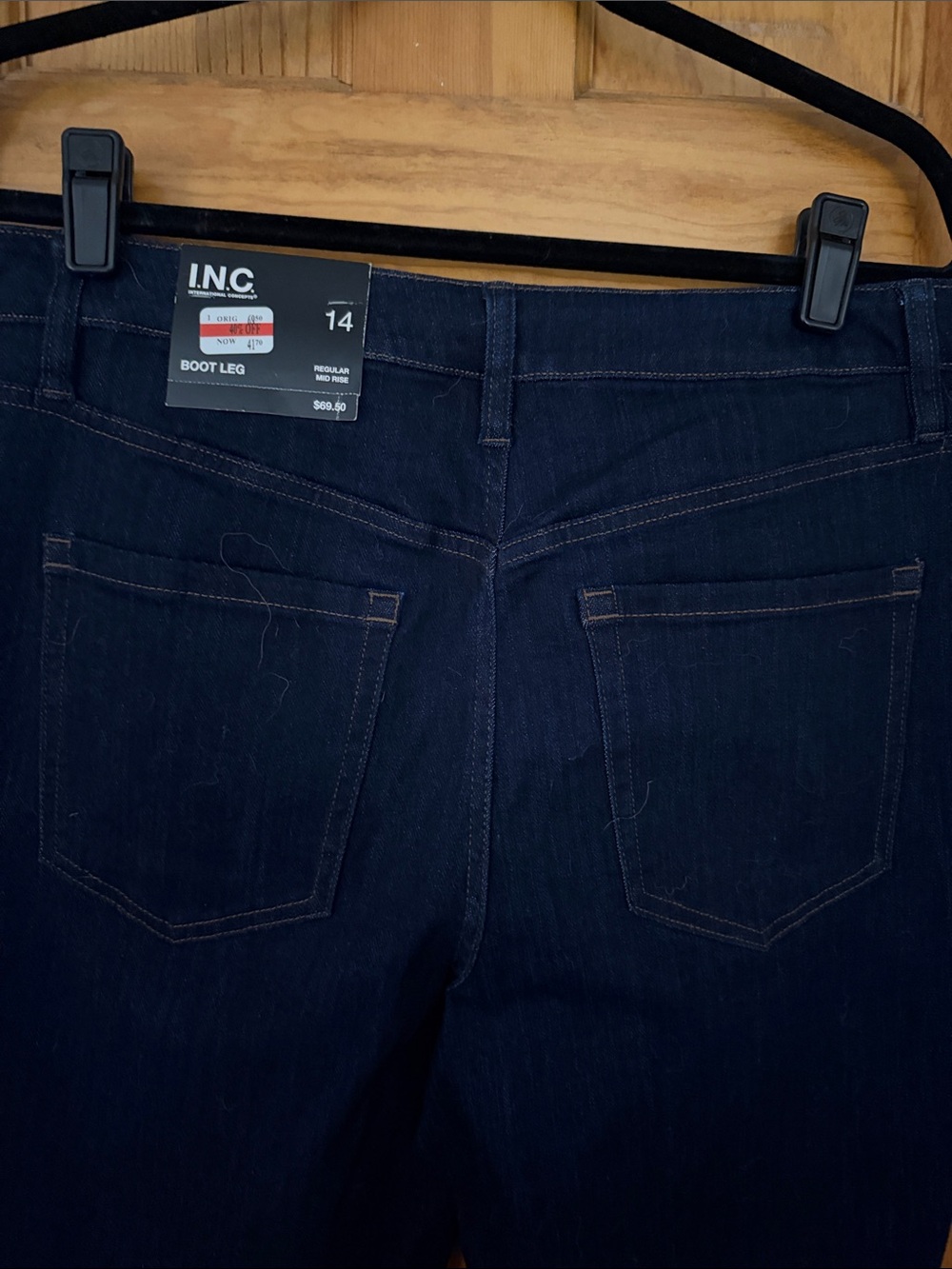 INC International Concepts Women's Boot Leg Jeans - Dark Indigo Wash